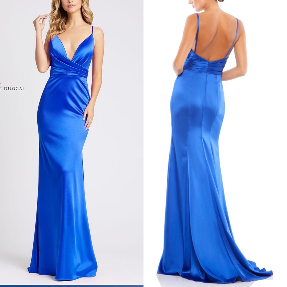 Ieena Mac Duggal Sleeveless Slip Gown Royal Size 6 NWT 26264